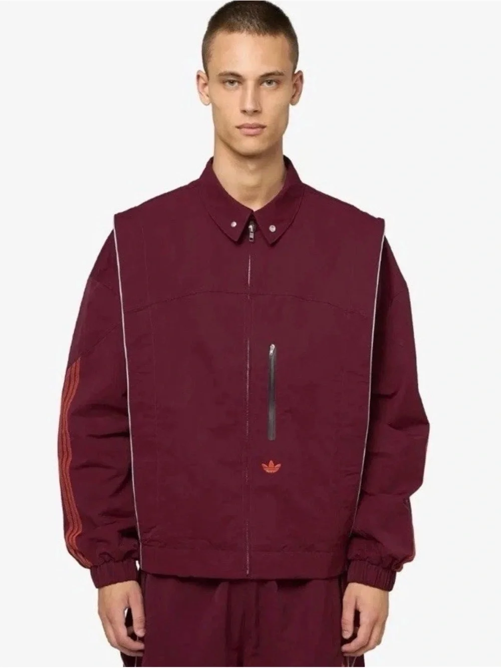 Adidas OG LA Windbreaker Jacket Mesh Lined Maroon Full Zip